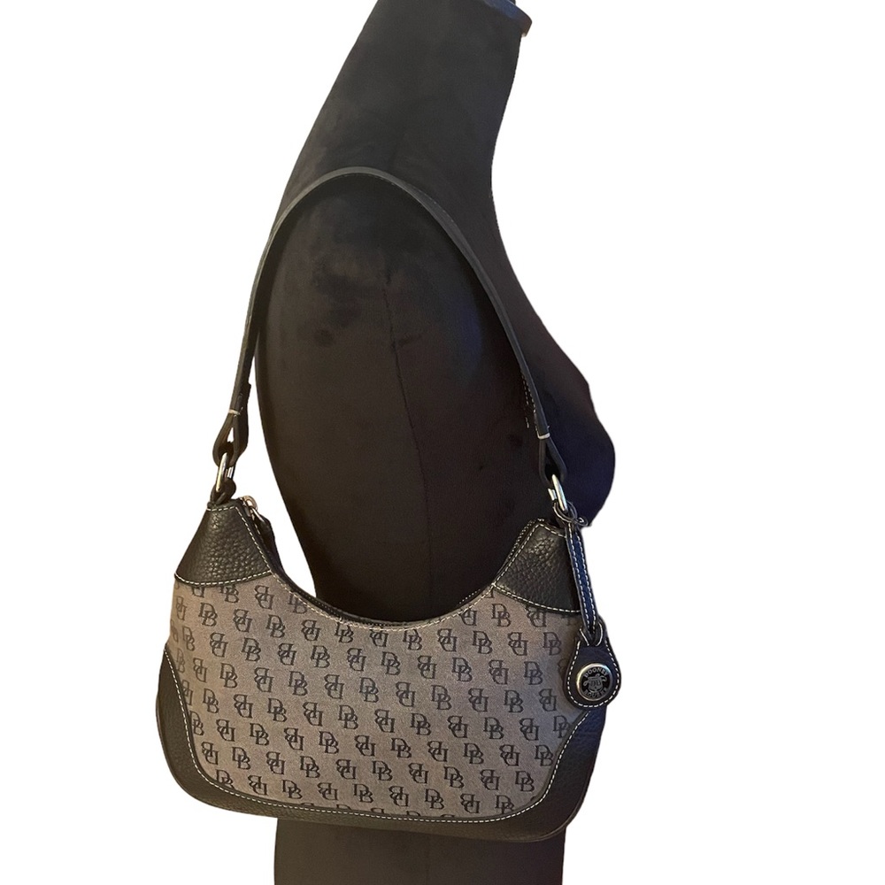 Vintage Dooney & Bourke Signature Black Small Hobo Shoulder Bag